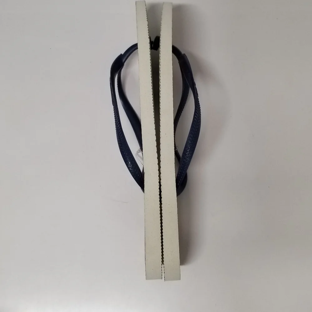 Havaianas Slim Tribal Flip Flop in White & Navy Blue Sz 11 - Picture 7 of 9